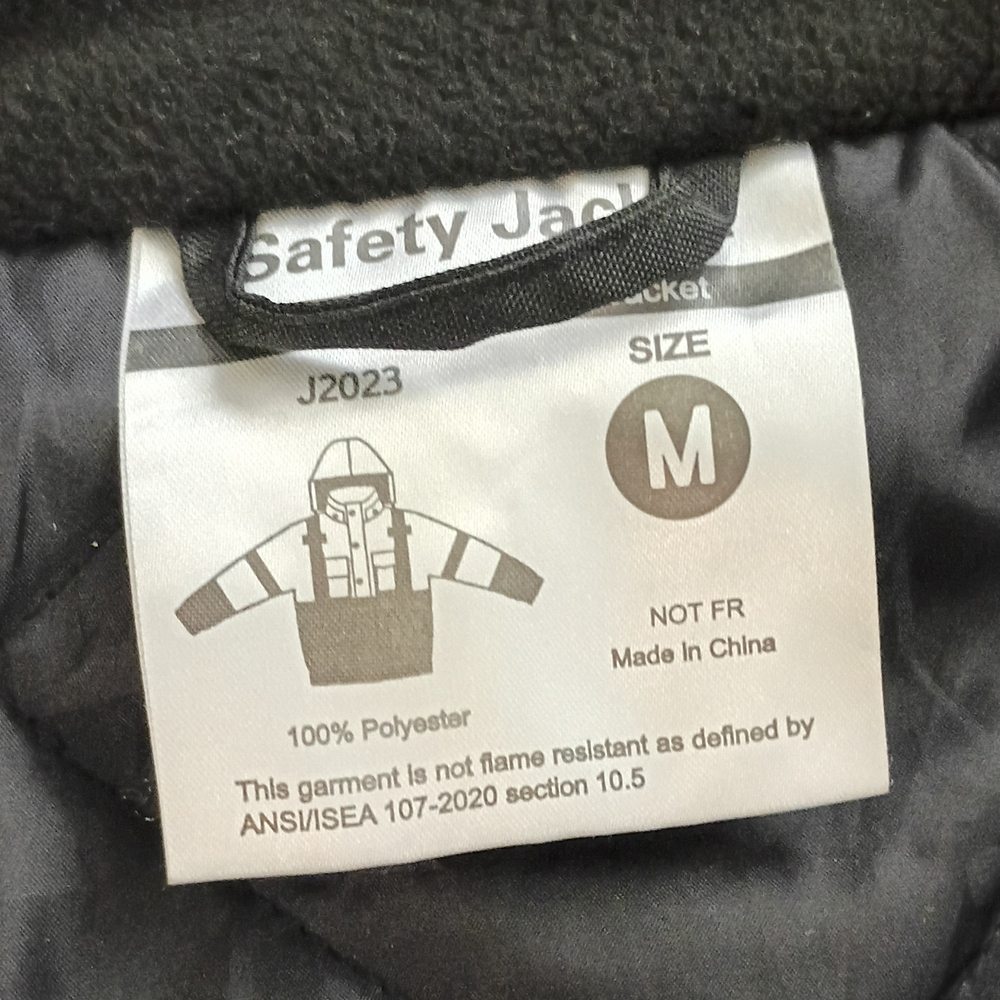 Black Hi-Vis Reflective Medium J2023 Safety Work Jacket - Picture 8 of 8